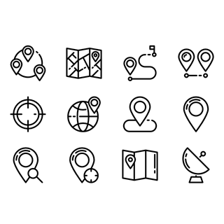 Location outlined icon packages