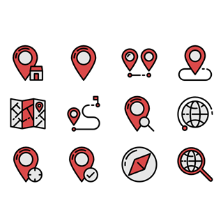 Location color icon packages