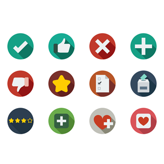 Color circles rating and validation icon packages