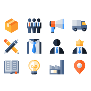 Business and office collection icon packages