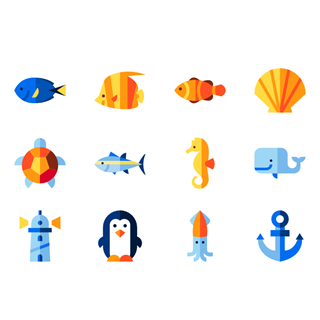 Sea life icon packages