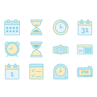Time and date icons icon packages