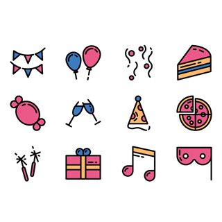 Birthday Party Collection icon packages