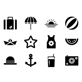 Summer holiday Set icon packages