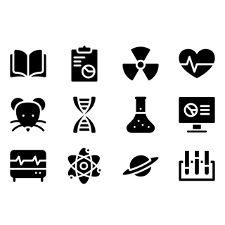 Scientifics study set icon packages