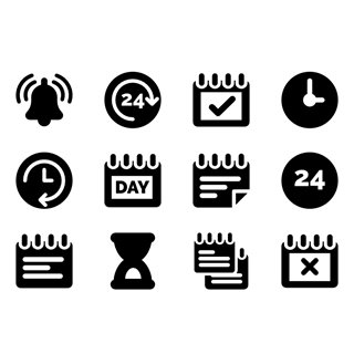 Time and date icon packages