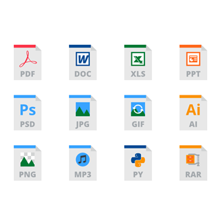 Files types icon packages