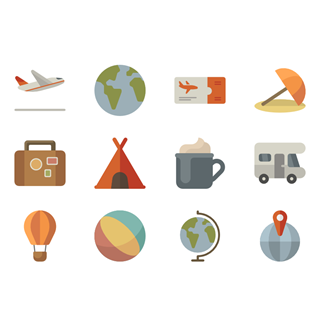 Travel and Adventure icon packages