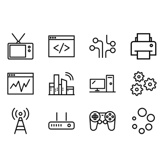 Technology and devices set icon packages