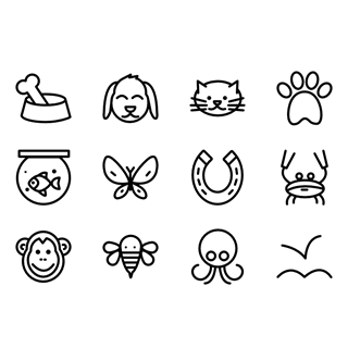 Animal heads icon packages