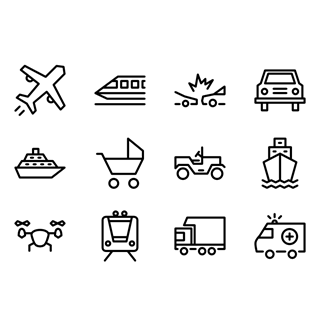 Transport compilation icon packages