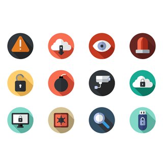 Computer security set icon packages