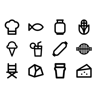 Bbq set icon packages