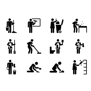 House cleaning pictograms icon packages