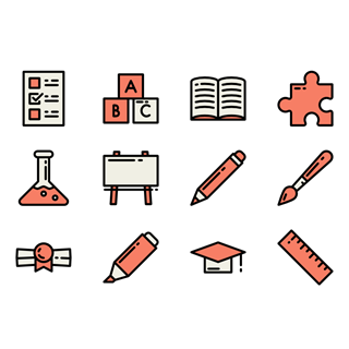 Education tools icon packages