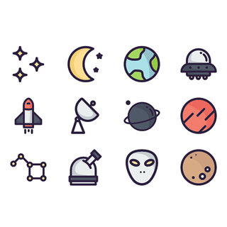 Space icon set icon packages
