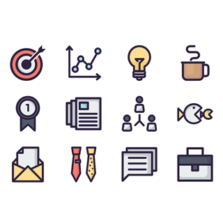 Business icons set icon packages