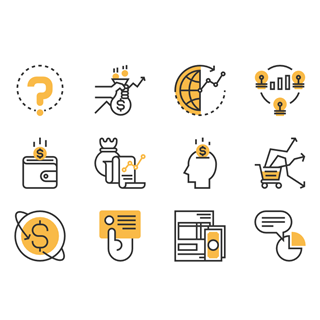 Market and economy icon packages