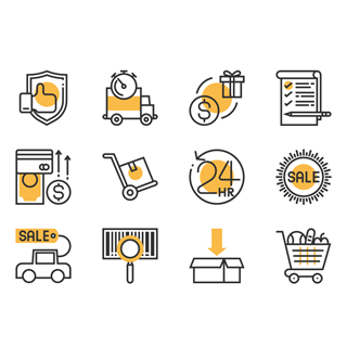 Shopping and retail icon packages