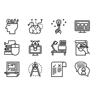 Design thinking icon packages