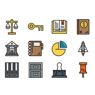 Office and equipment icon packages