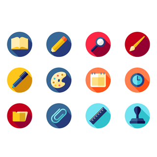 Stationery elements icon packages