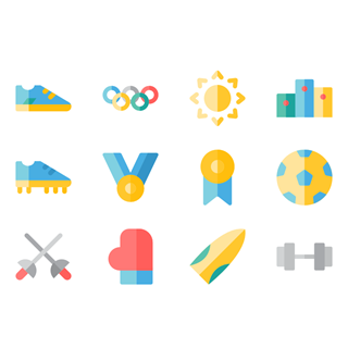 Olympic games Color Flat icon packages