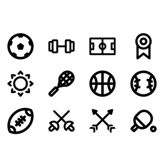 Olympic games Linear icon packages