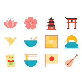 Japanese color pack icon packages