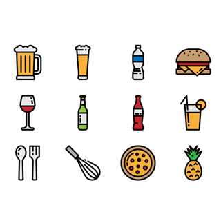 Food and restaurant icon packages