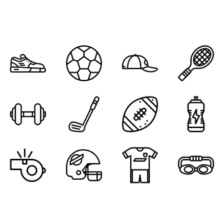 Sport lineal icon packages
