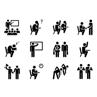 School pictograms icon packages