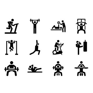 Exercise pictograms icon packages