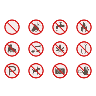 Warning signs icon packages