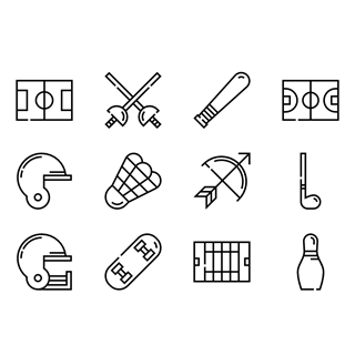Sports elements icon packages