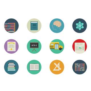 Education and science icon packages