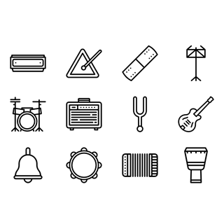 Music instrument icon packages