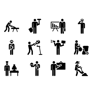 Professions pictograms icon packages