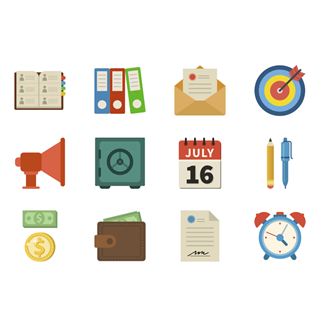 Business color pack icon packages