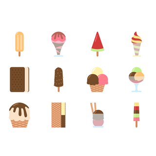 Ice cream pack icon packages