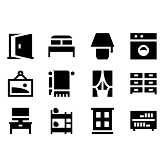 Furniture solid icon packages