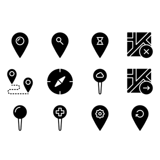 Pins and locations icon packages