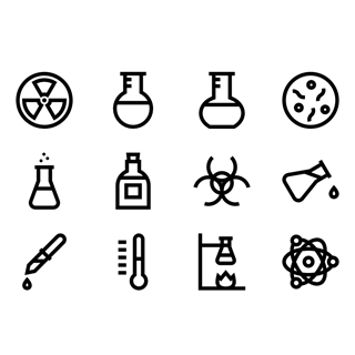 Laboratory set icon packages