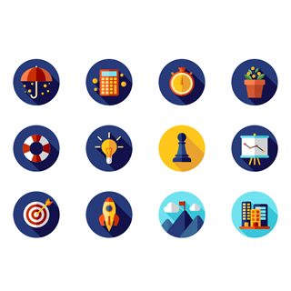 Business strategy icon packages