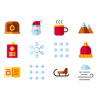 Winter elements icon packages