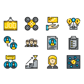 Teamwork and organization icon packages