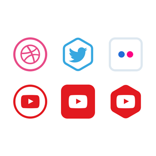 Social media (color) icon packages