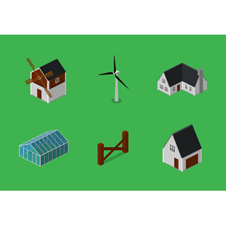 Isometric Farm - Buildings icon packages