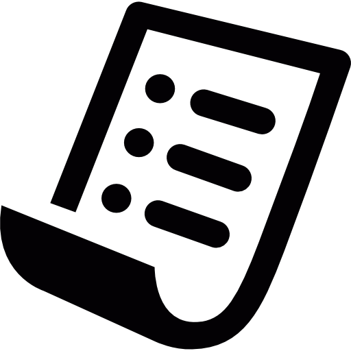 list, Recipe, Purchase, receipt, document icon