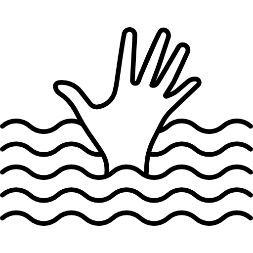 Sea Emergency Drowning Drown Swimming Pool Gestures Icon